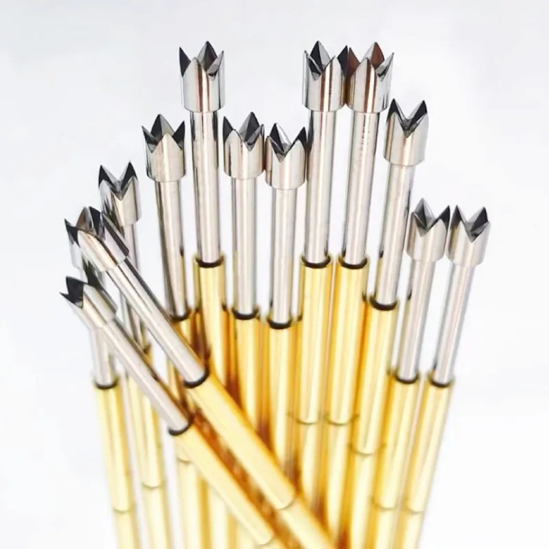 Q2 4-point crown Head PCB Test Spring Test Pin Probe for Electronic Component Inspectio P50-Q2 P75-Q2 P100-Q2 PL75-Q2 P125-Q2