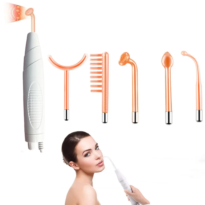 5in1 Hochfrequenz-Gesichtsstab verbessert die Hautelastizität, tragbare Handheld-Stabmaschine für hohe Hauttherapie, Neon-Argon