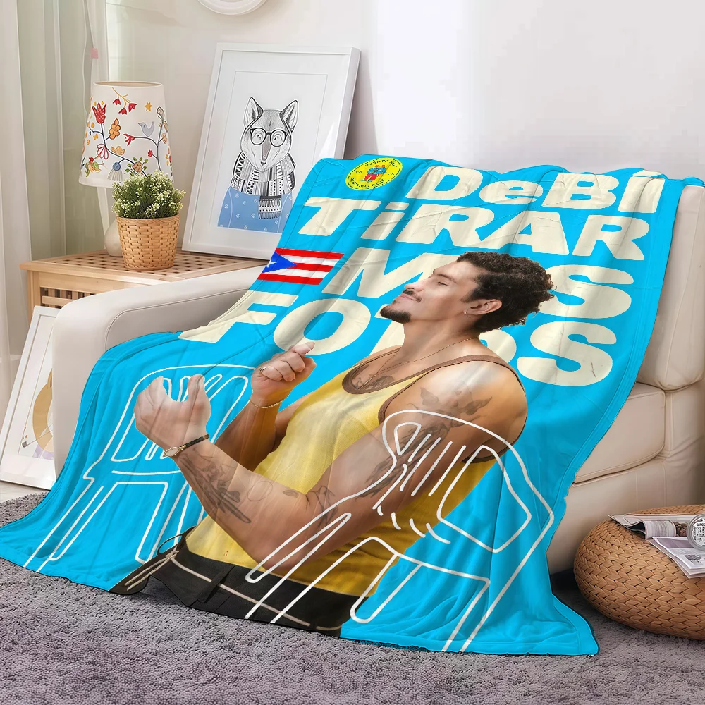 Puerto Rican rapper B-Bad B-Bunny Blanket For Sofa Office Bed Plane Travel Sleep Read Relax Camping Soft And Warm