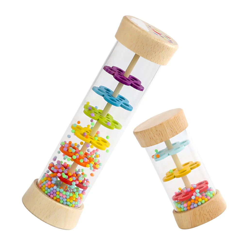 2 قطعة أنبوب صوت المطر محاكاة المطر الطبيعي واضح الصوت التنمية المعرفية آلة موسيقية اللعب الحسي في وقت مبكر