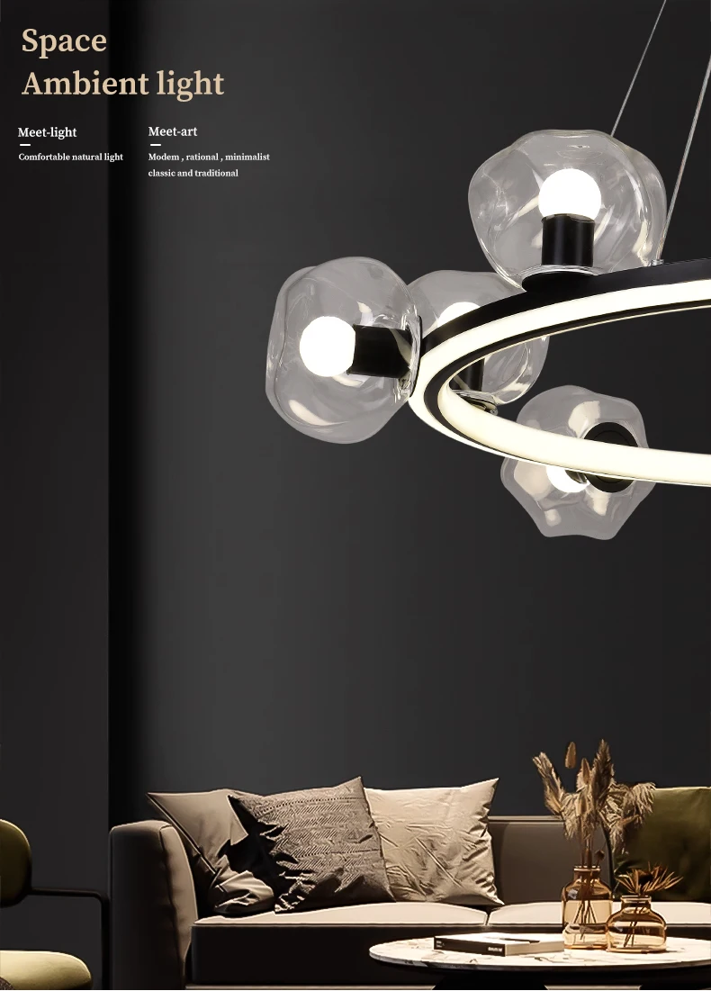 Nordic LED Chandelier Lighting Dining Living Room Bubble