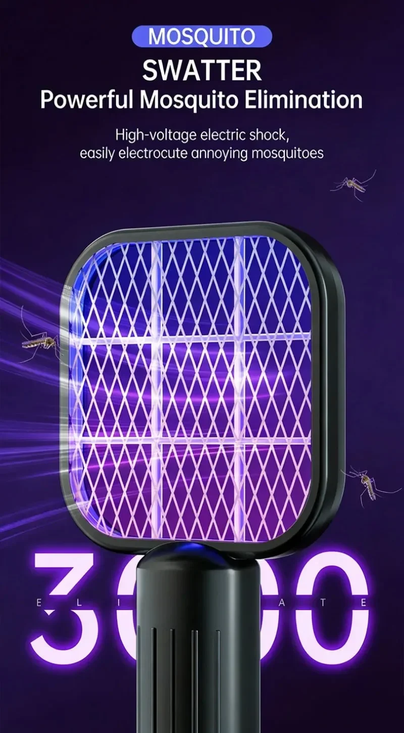 Portable Trap Mosquito Killing Lamp Fly Swatter Mini USB UV Mosquito Swatter for Outdoor Picnic Camping Hotel