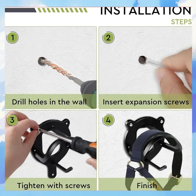 

4 шт. стойка для утвари для лошадей, металлические крючки для утвари с трубками и винтами, настенные принадлежности для сарая для лошадей-[A22I]