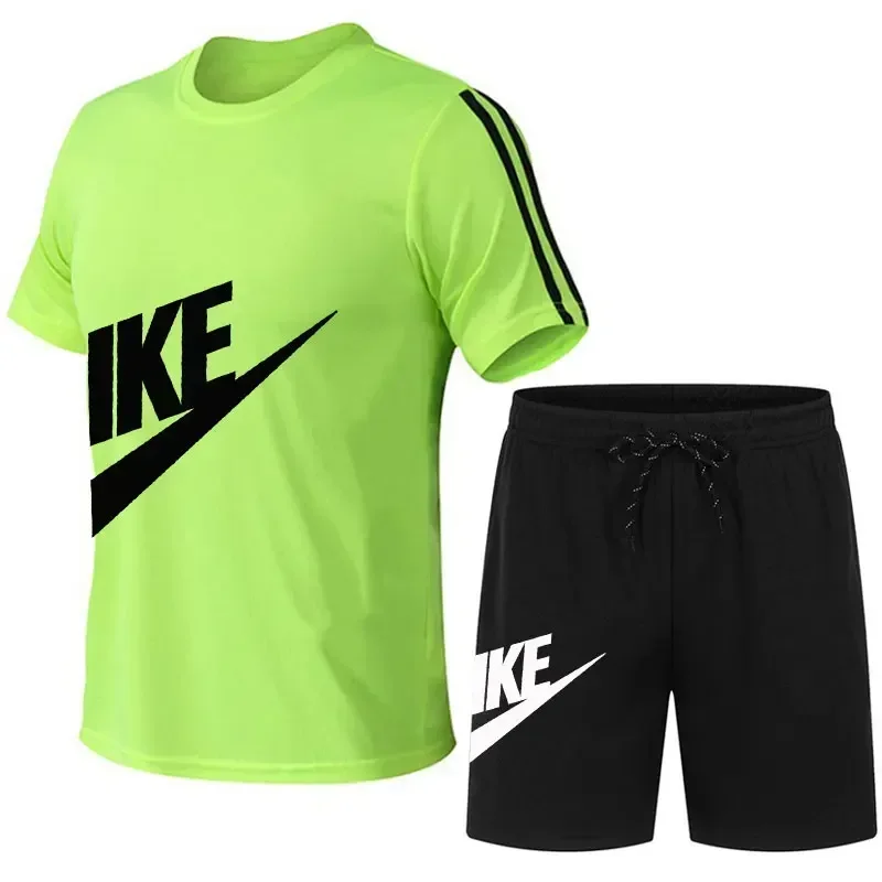2024 Sommer heiße Herren T-Shirt Shorts Sportset gedruckt Casual Fashion atmungsaktive Kurzarm T-Shirt Set