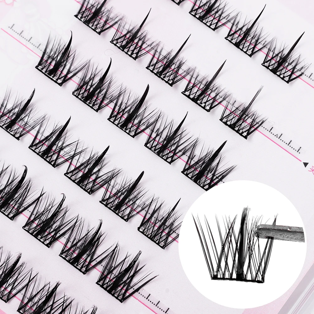 Faux Cils Individuels en Grappes, Doux, Naturels, Touffus, Optique, Segmenté, Outils d'Extension, Manga, Yeux, Cosplay, Maquillage, DIY