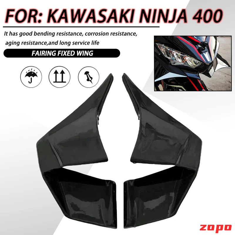 

NEW For Kawasaki Ninja 400 Motorcycles Accessories Winglet Aerodynamic Wing Kit Spoilers NINJA 400 2018-2024 Fixed Wings