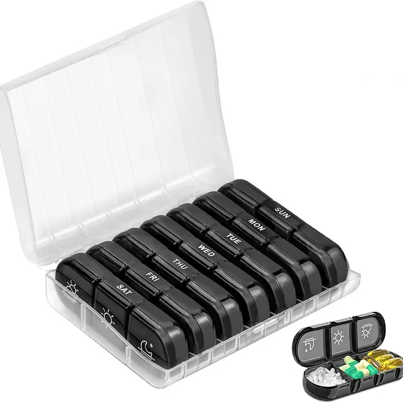 Storage Medicine Box 21-grid Rainbow Medicine Box, Seven Days A Week 21-grid Medicine Box Classification Box Portable image 5