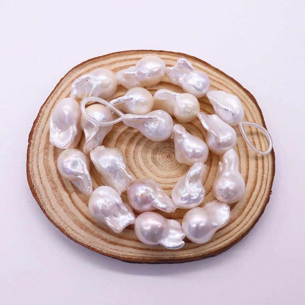 Natural Freshwater Baroque Pearl Exquisite High-Quality Straight-Hole Tail-Shaped Loose Beads DIY Necklace Jewelry Accessories
