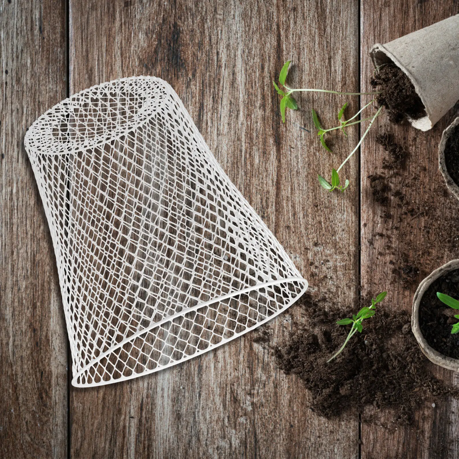 

2Pcs Plant Protective Cover Iron Mesh Designed Sturdy Reusable Garden Flowerpot Cage Yard Protector Plant Protective Cage