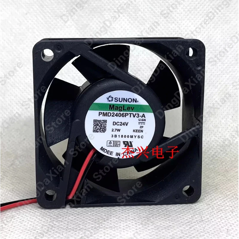 S For SUNON PMD2406PTV3-A 24V 2.7W 60*60*25mm 2-Wire Inverter Cooling Fan 1pcs