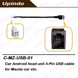 Car Radio Connector 4 Pin USB Cable Wiring Harness Socket Adapter Android Head Unit Accessories for Mazda