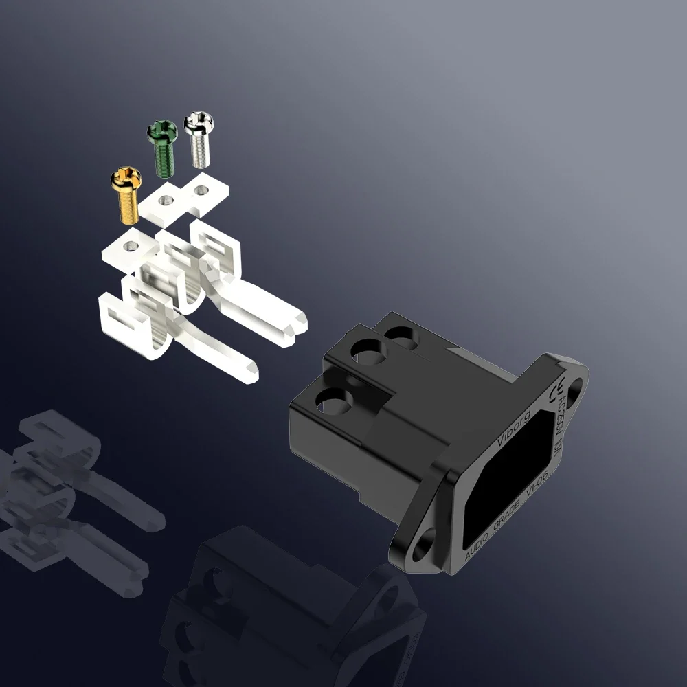VIBORG VI06BR Розетка IEC из чистой красной меди с родиевым покрытием без припоя