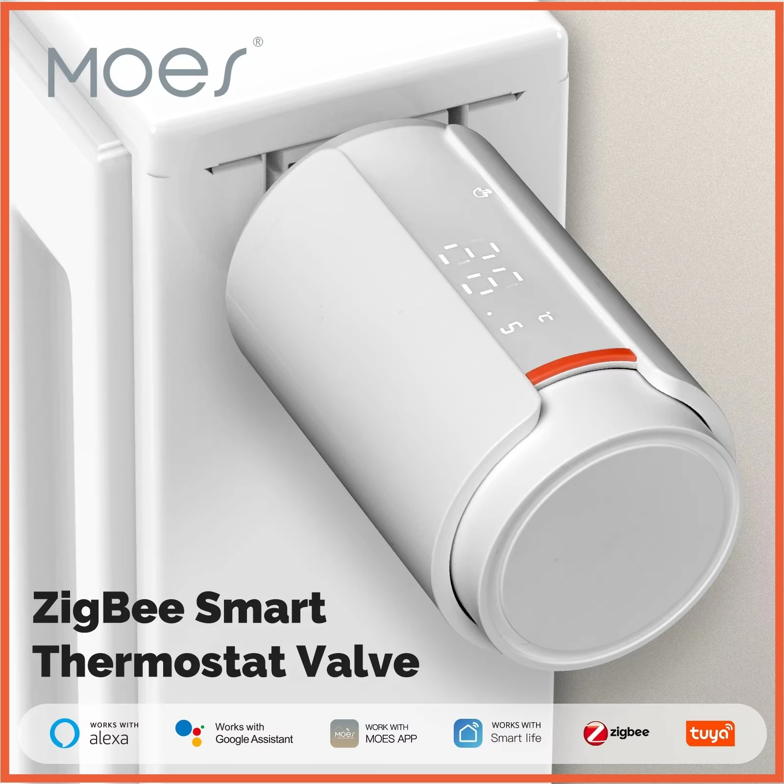 MOES Tuya ZigBee Thermostatic Radiator Valve Smart Life TRV Programmable Support Alexa Google Home Remote Temperature Controller