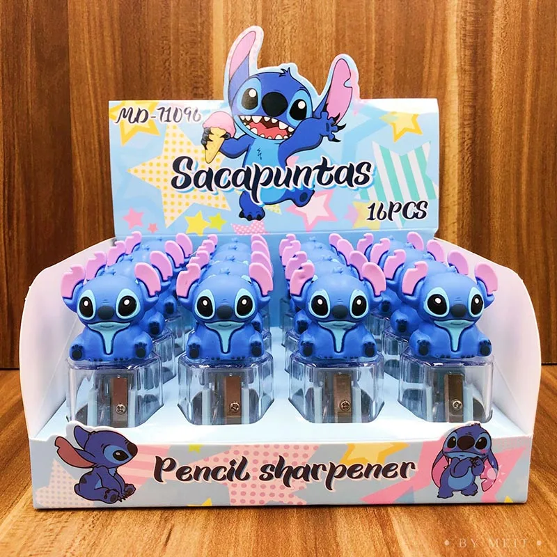 Imagem -03 - Disney Stitch Cartoon Eraser For Kids Desenho Lápis Sharpener Papelaria Presentes Material Escolar Borracha Kawaii 16 Pcs por Lote