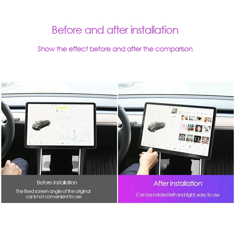 For Tesla Model 3 Y Center Navigation Screen Rotation Mount Holder Turn Left And Right Car Modification Accessories