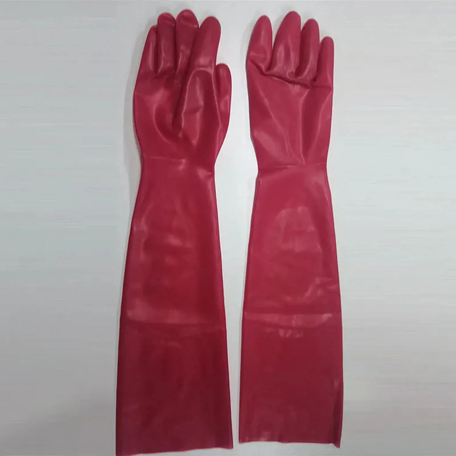 Seamless Latex Gloves Black Red Long Sexy Fetish Rubber Gloves For Women Man Cross dressing Cosplay Party Costumes Accessory