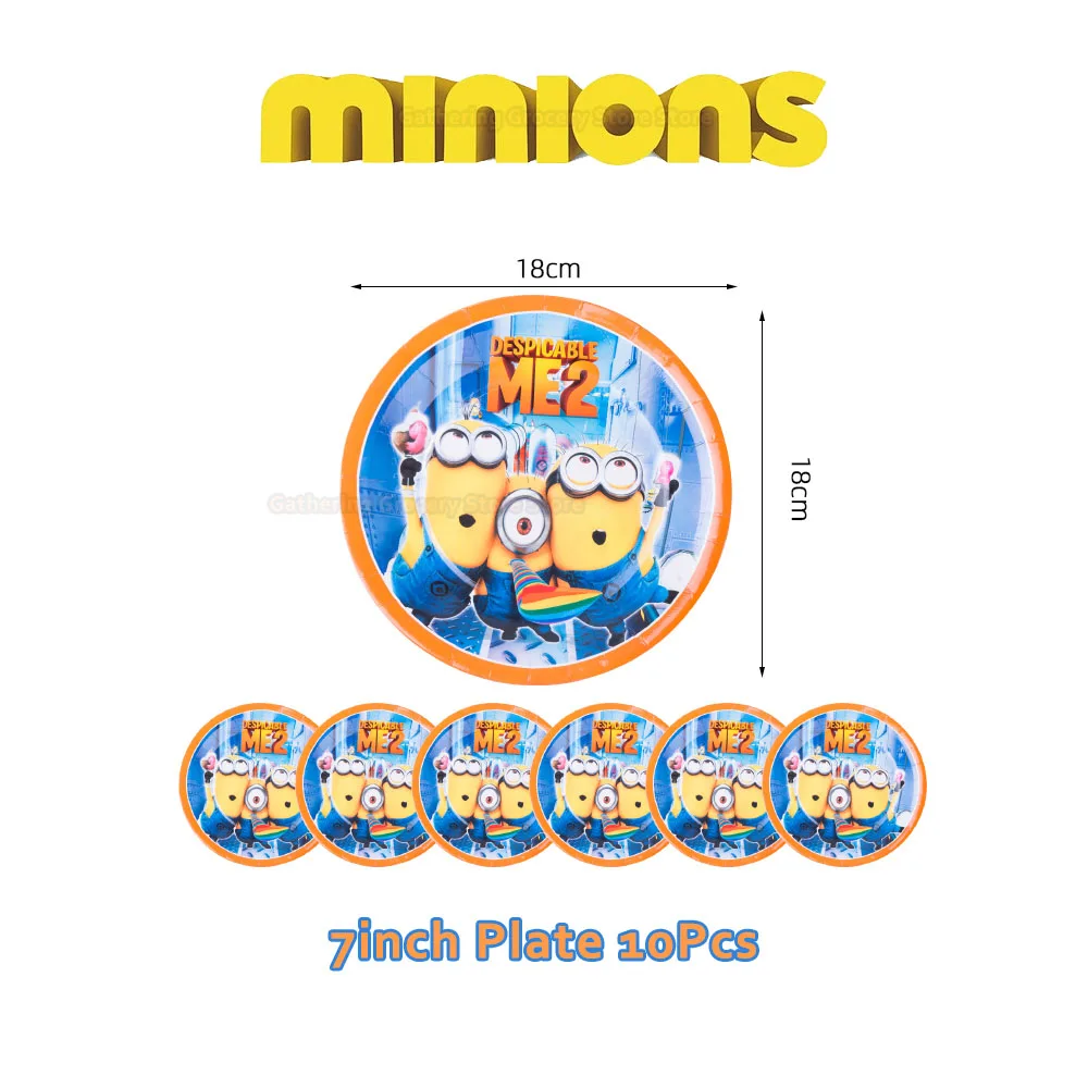 Minions 94Pcs Tableware Set Children Birthday Party Festivel Supplies Party Accessories DIY DIY Event Props Decor Latex Ballon