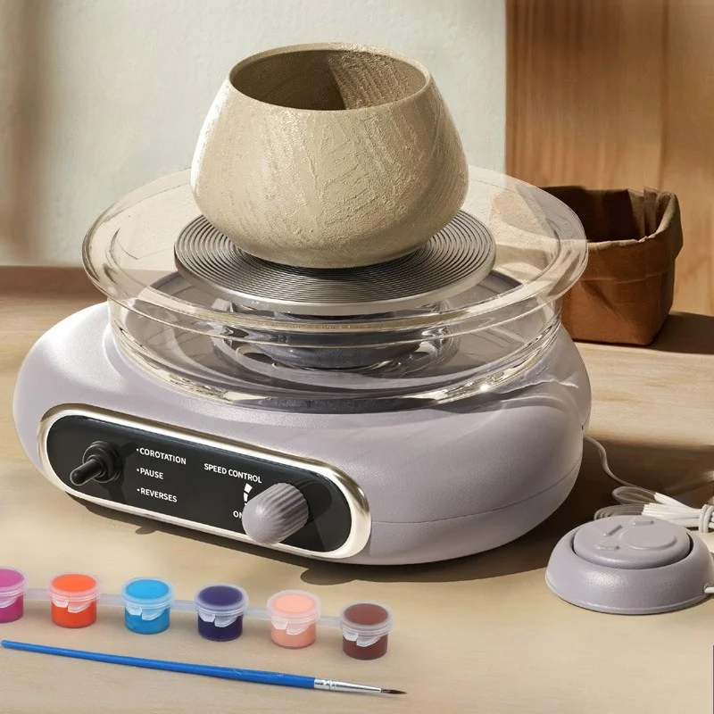 

Stepless Speed Electric Non‑Firing Pottery Wheel, DIY Handmade Equipment for Kids Adults, Home Teaching Pottery Tool