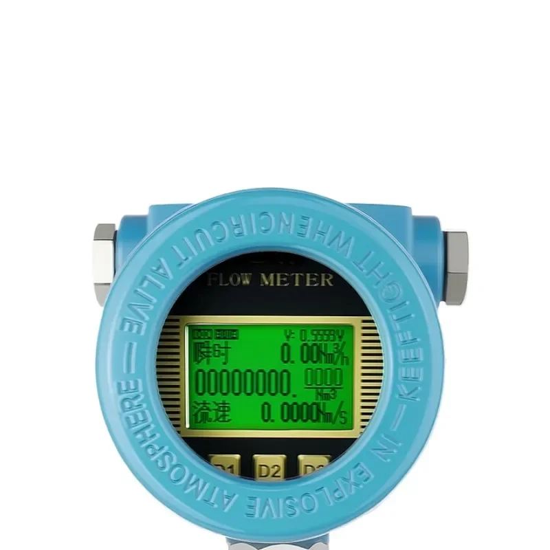 Thermal gas mass flowmeter High precision pipeline type compressed air natural gas nitrogen belt 4-20mA DN25