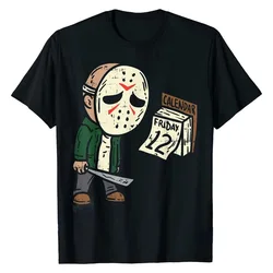 Friday 12th Halloween Horror Movie Humor T-Shirt for Men Funny Casual Short Sleeve Tops Cotton Oversize Men Tshirt Birthday Gift