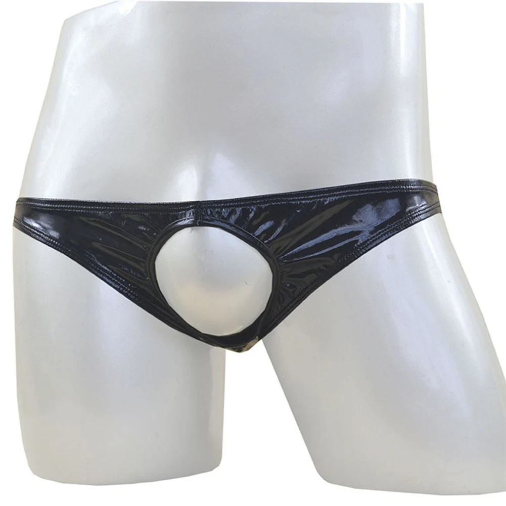 

For Men Underwear Bikinis Black Breathable Briefs Classic Faux Leather Lightweight Polyester Affordable Brand New