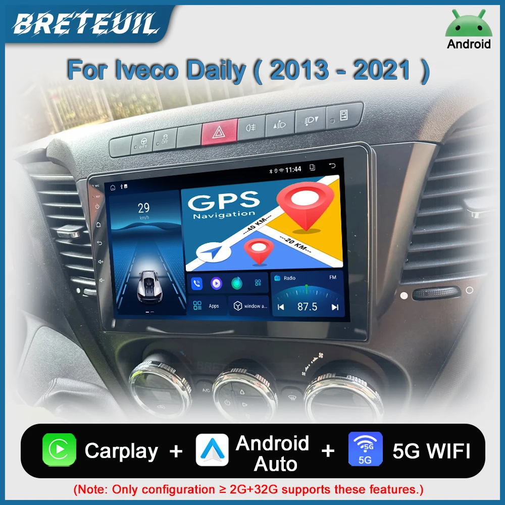 Para Iveco Daily 2013 2014 2015 2016 2017 2018 2019 2020 2021 Rádio Automóvel Android Multimédia Video Player Navegação GPS Carplay Ecrã Táctil Sistema Automóvel Estéreo Inteligente