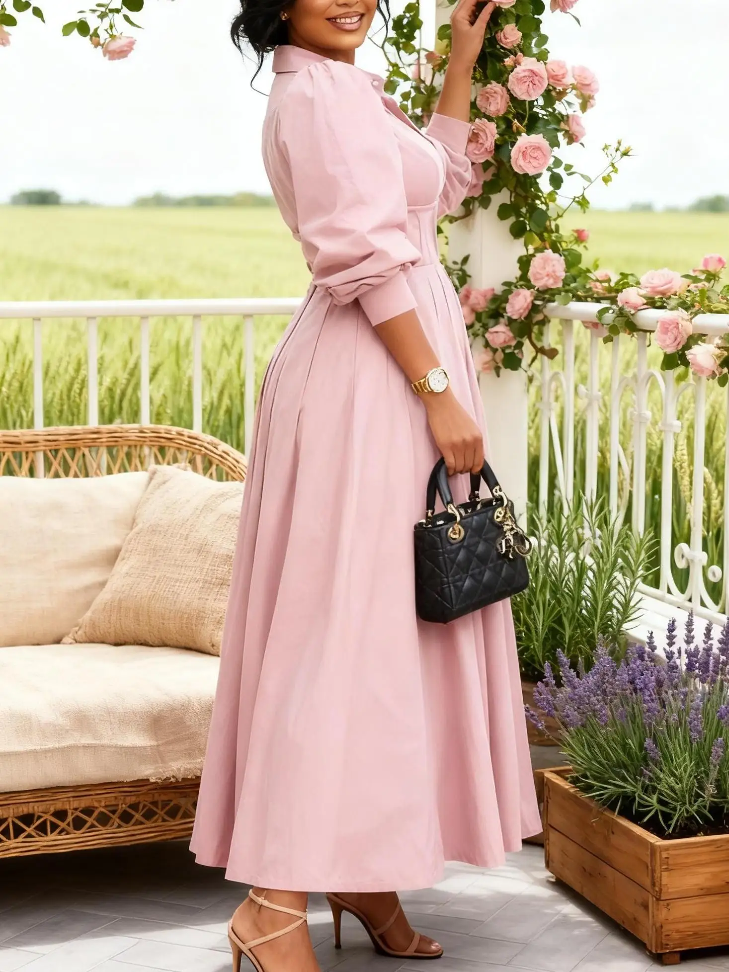 

Женское элегантное платье трапециевидной формы с v-образным вырезом и запахом больших размеров