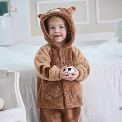 Dave Bella Baby Clothes Boy Pajamas Set Winter Cute Child Warm Cartoon Sleepwear 2pcs Kids Home Suit DB4243382