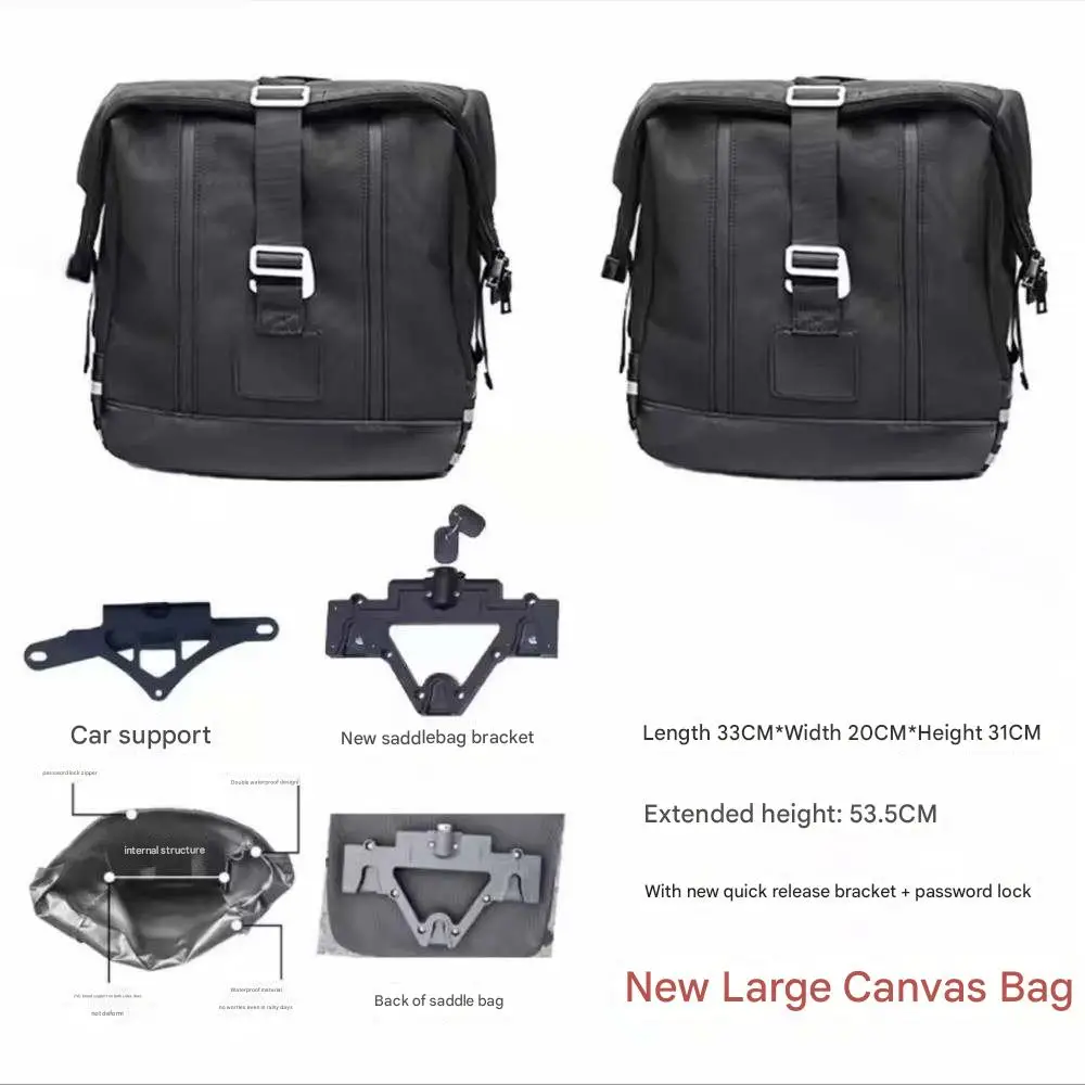 Voor QJMOTOR SRV 600-V2 canvas tas lederen opbergtas quick release zijtas srv 600v2 600v2srv 600V2 SRVSide Tas