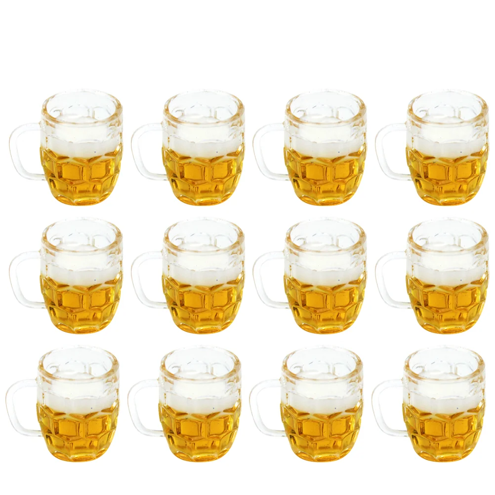 10 pçs simulação cerveja desktop mini canecas pequena casa brinquedo copo crianças modelo prop resina copos criança