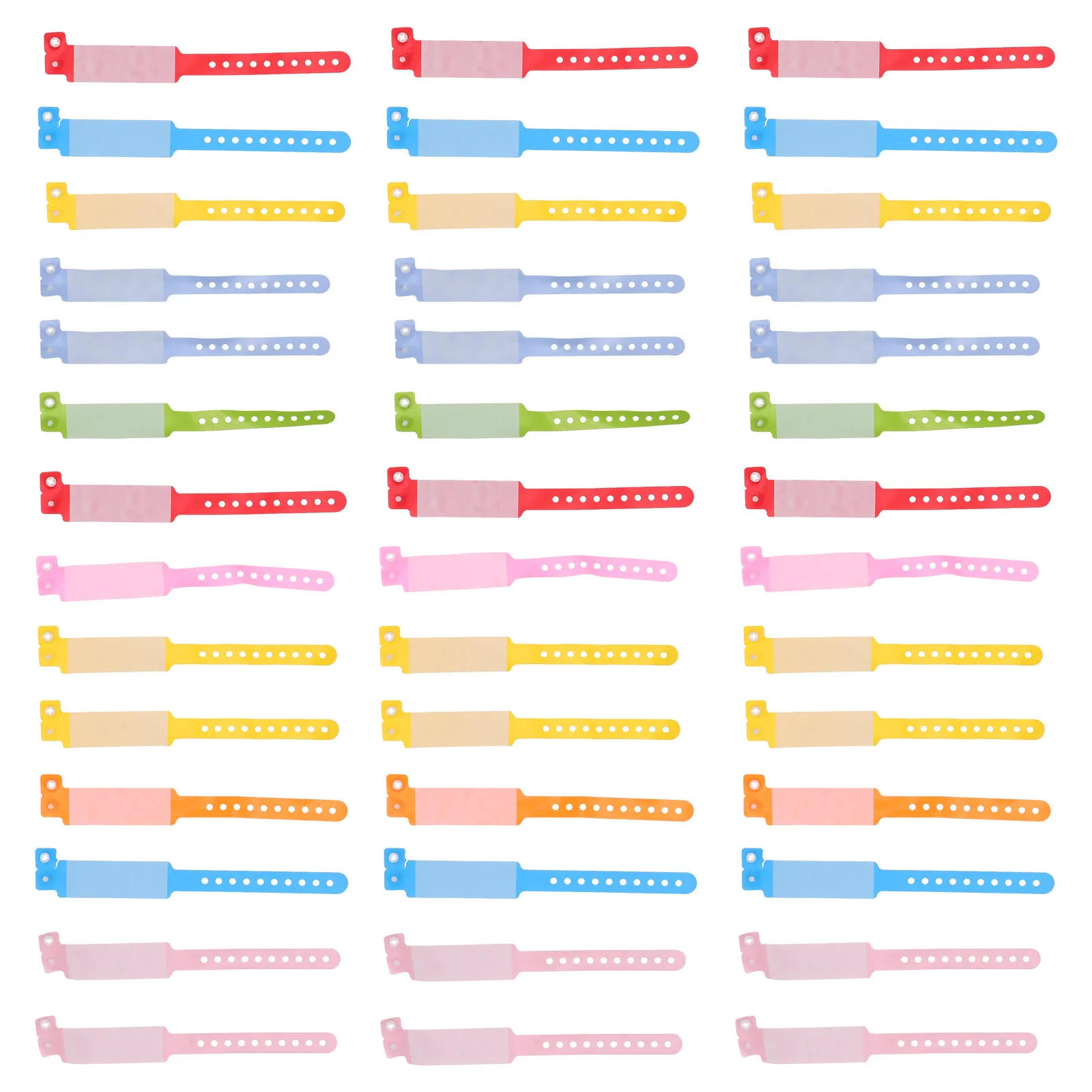 

100Pcs PVC Anti-Lost Wristband for Kids Waterproof Reusable Writable Identification Bracelet with Adjustable Button Cartoon