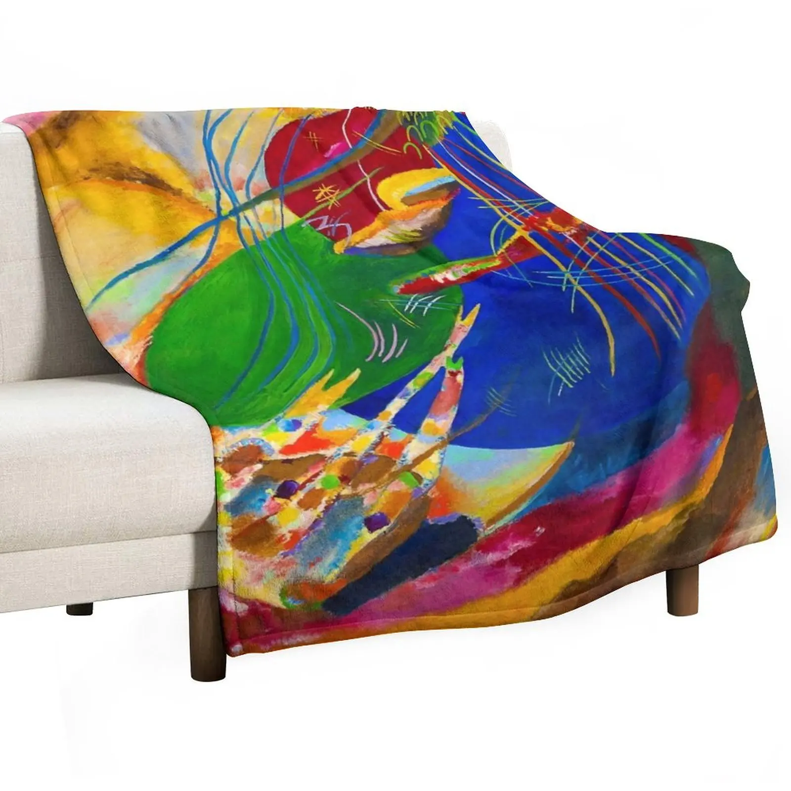 

wassily kandinsky art painting, abstract art Throw Blanket valentine gift ideas Thin Blankets