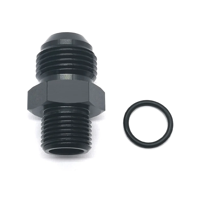 AN10 10 an to M18x1.5   Metric Male Fitting Straight Adapter Aluminum Black