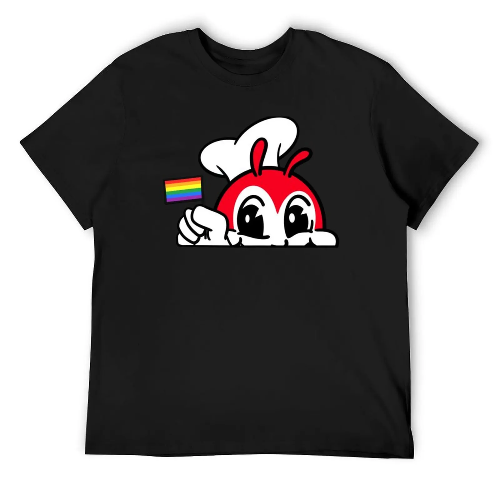 JOLLIBEE PEEKING GAY PRIDE FLAG FILIPINO BACK PRINT T-Shirt