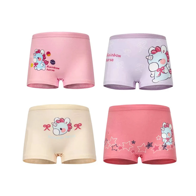 

Детское нижнее белье Unicorn, мягкие и удобные шортики с мультяшными рисунками, набор из 4 штук, случайный выбор.