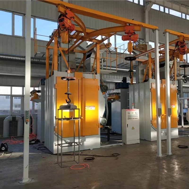 Double Hook Industrial Shot Blasting Machine Simultaneous Processing System for Large Batch Production Cleaning Customized