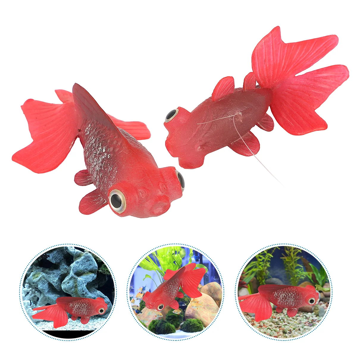 Fish Tank Landscaping Simulation Luminous Goldfish Decor Ornament Artificial Aquarium Decoration Shine Silica Gel