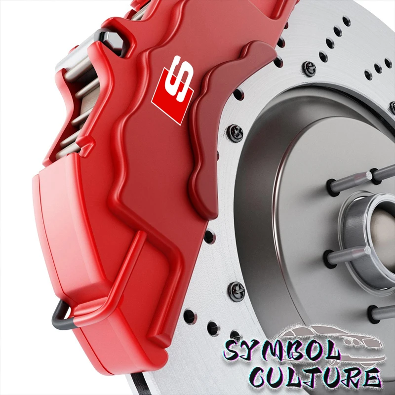 Set of 6pcs Caliper Car Sticker Wheel Hub Sline RS Quattro Ceramic Logo For Audi A3 A4 A5 RS6 RS3 RS4 RS5 RS7 Sport A6 Q3 Q5 Q7
