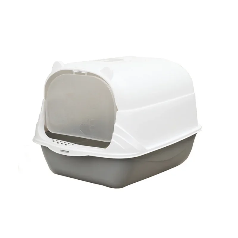 Large Enclosed Cat Toilet with Splash-Proof High Side Removable Top Cover Easy-Clean Sandbox for Cats Spacious Litter Tray 