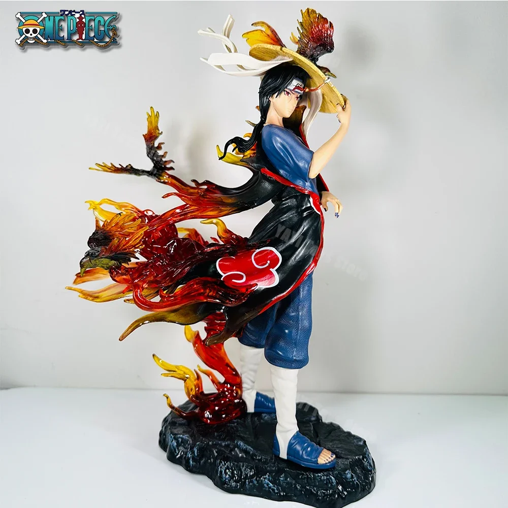 31.5cm Naruto Anime Figurine Itachi Uchiha  Akatsuki With straw hat  Action Figure Model Statue Collection Toys Children Toys