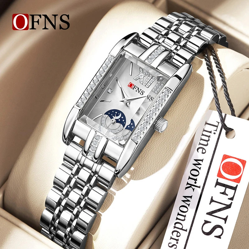 

OFNS 1633, элегантные женские кварцевые часы, водостойкий стальной браслет, повседневные модные деловые часы для женщин, montre femme