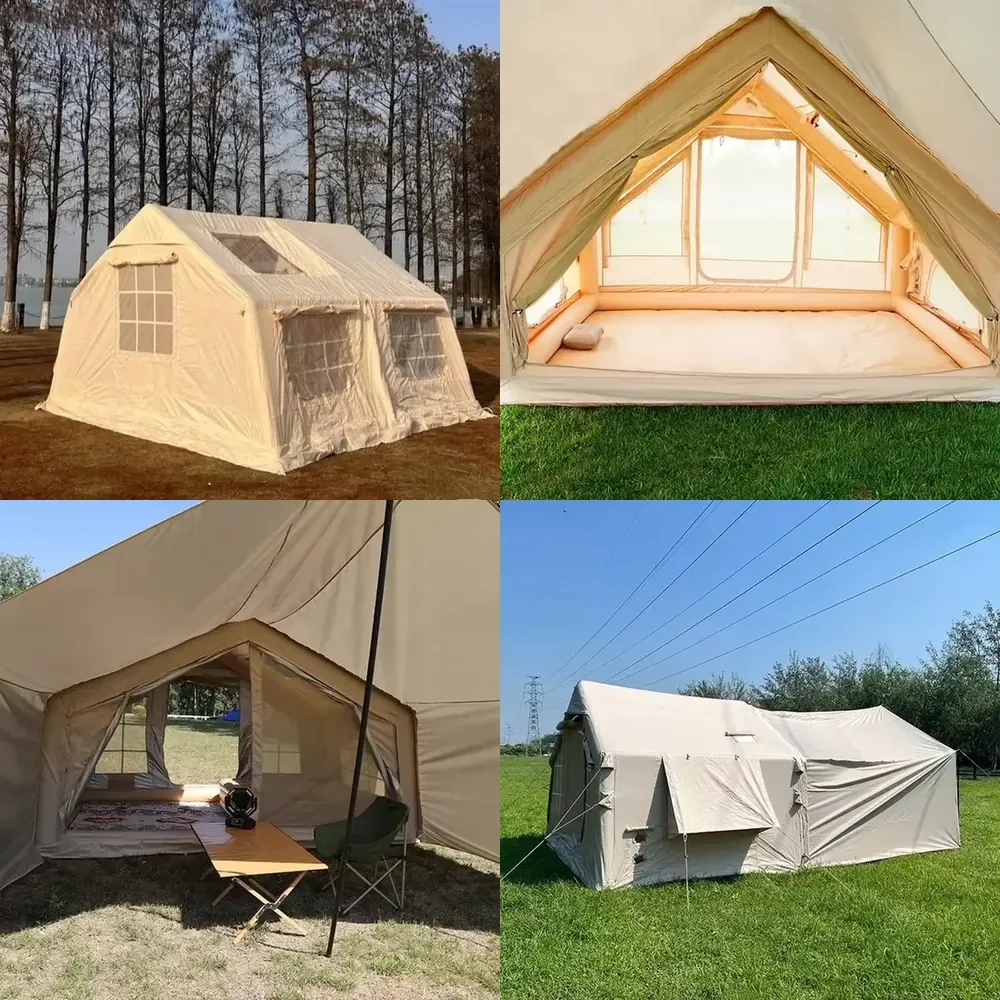 【Daria Auto Parts】 Portable Outdoor Waterproof Four-Season Family Camping Tent for 2-4 People Oxford Fabric Stylish Roof for