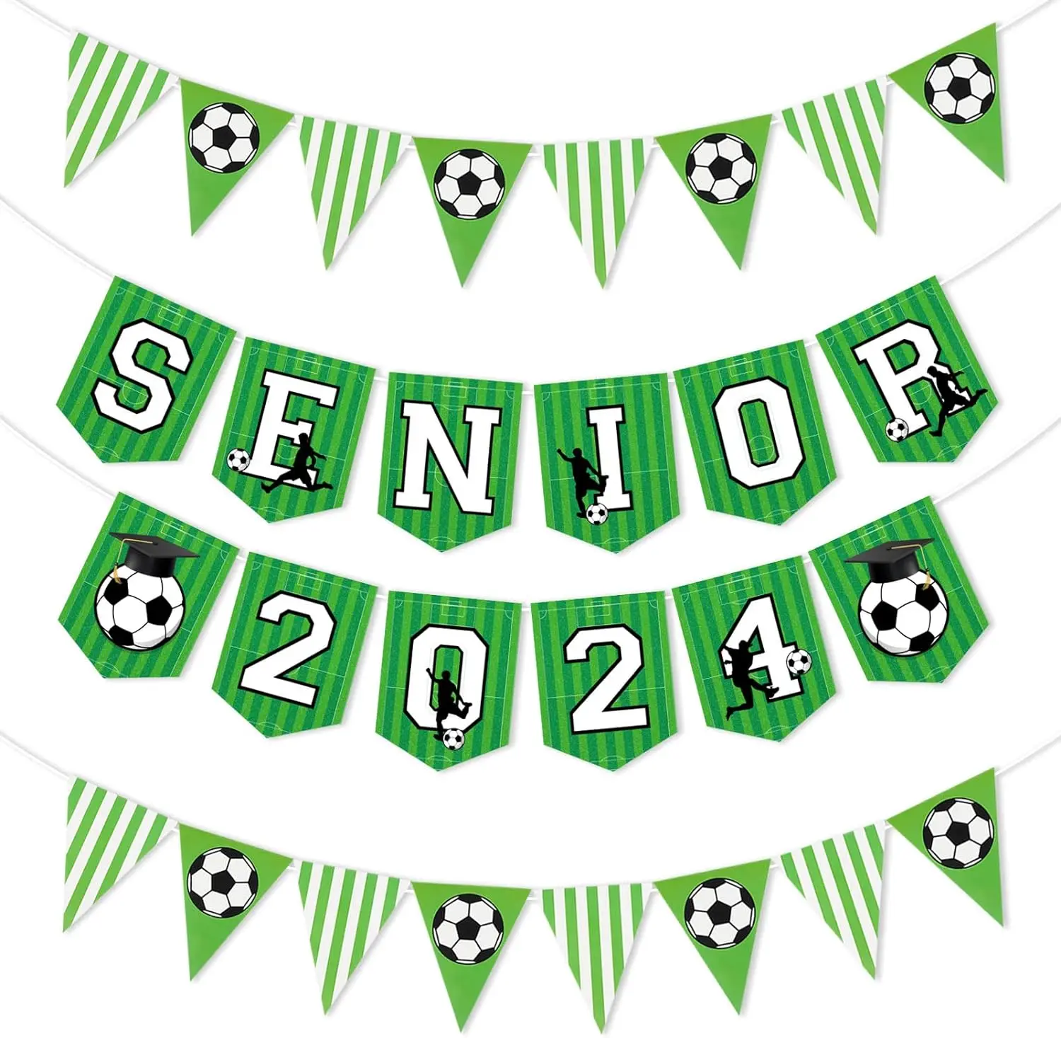 Soccer Graduation Decor Senior 2024 Banners Flag Night Decor Kit 2024 Graduation Party