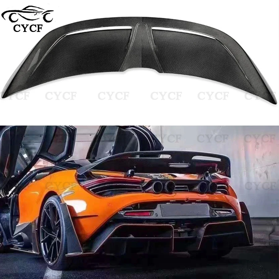 

For Mclaren 720S Carbon Fiber Rear Wing Lip Tail Trunk Spoilers Tail fins mansory Style Rear Spoiler upgraded body kit