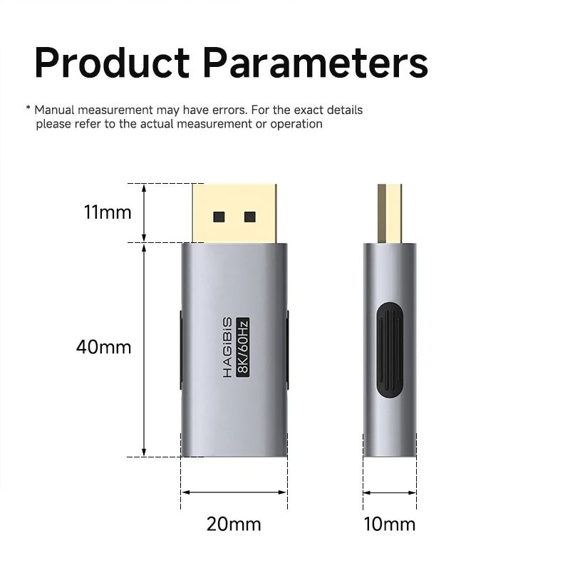 Hagibis DisplayPort to HDMI Adapter 8K@60Hz DP Male to HDMI Female Connector Cable Extension for PC Laptops External Monitor