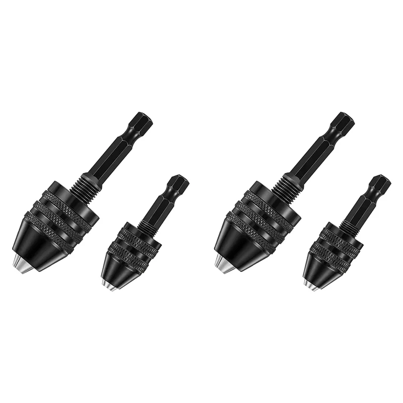 

AC88-4Pcs Hex Shank Keyless Drill Chuck, Screwdriver Converter Drill Adapter Quick Change Drill Bits Tool(0.6-8Mm, 0.3-3.6Mm)