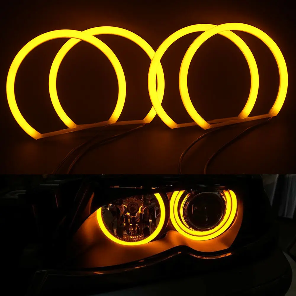 4X131MM Żółty.bursztynowy.czerwony.niebieski.zielony. Halo Ring Cotton Light SMD LED Angel Eyes do BMW E36 E38 E39 E46