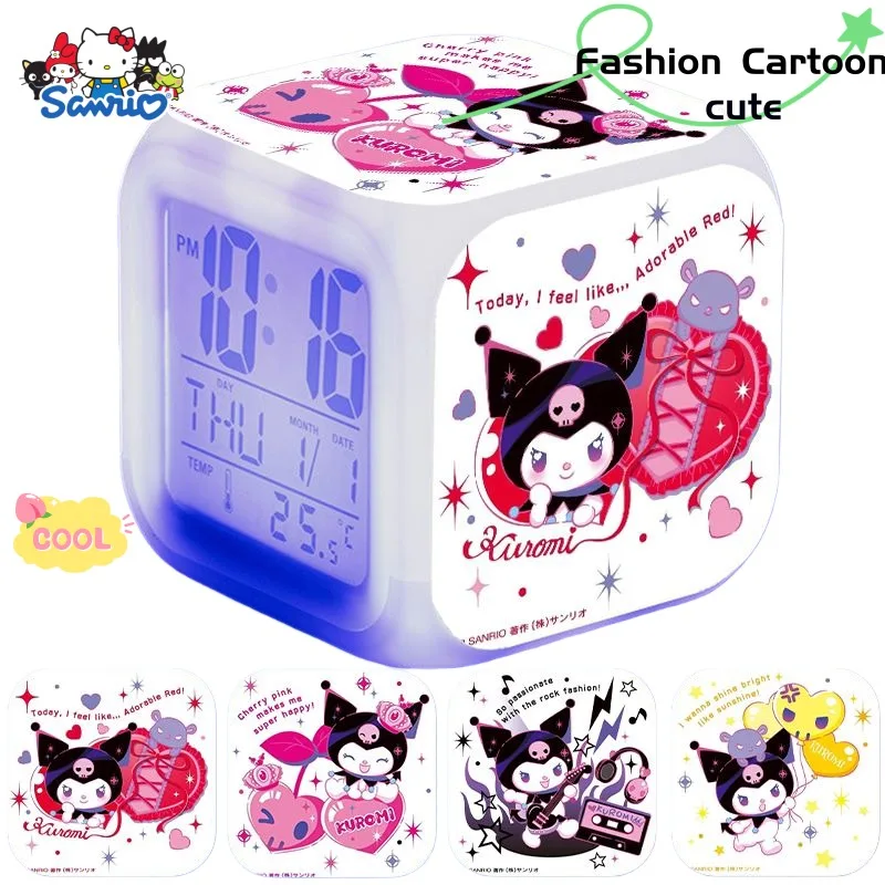 Kuromi Alarm Clock Cute Cartoon Fashion Creative Electronic Night Light for Men, Women, and Students, Birthday Gift for Friends