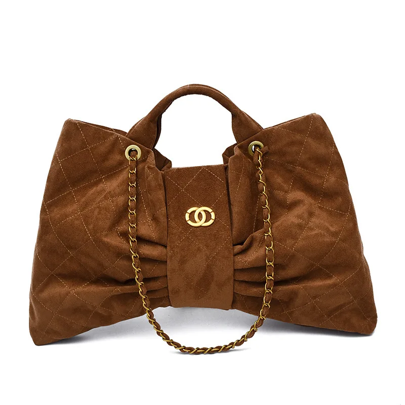 

2025 Quilted Chain-Integrated Shoulder Bag, Multi-Way Convertible Crossbody Purse for Women, Crinkled Vegan Leather Day