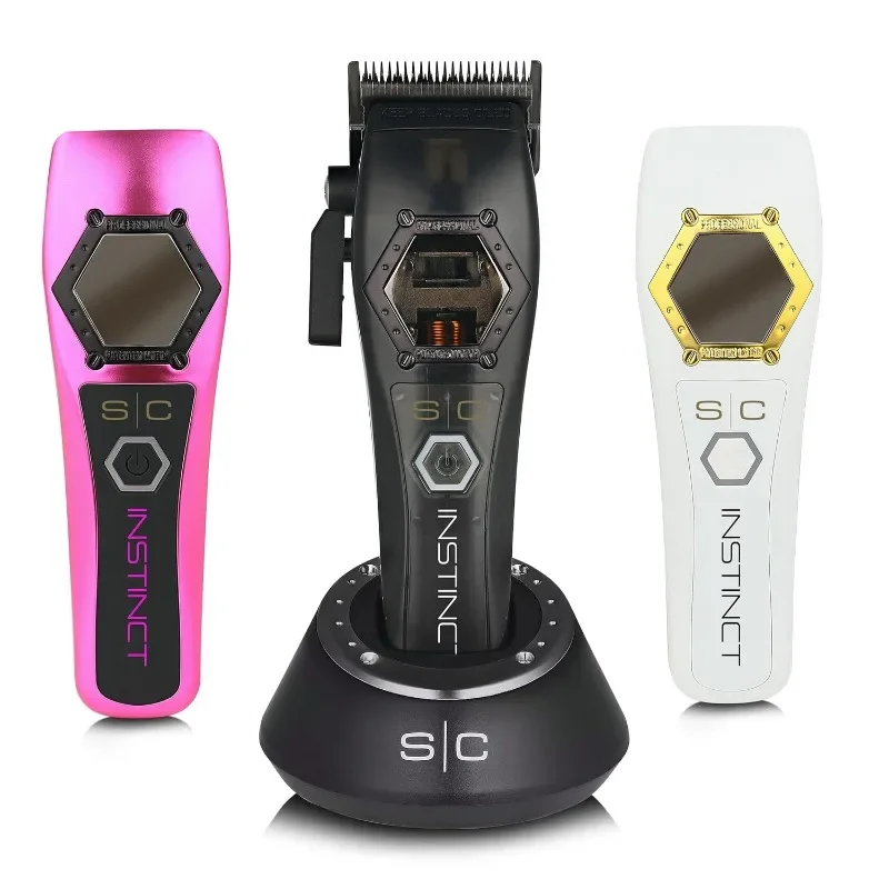 Stylecraft Instinct Professional IN2 Vector Motor Cordless Hair Clipper with Intuitive Torque Control, 3 Modular Lids